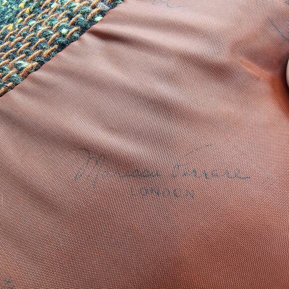 Vintage Marissa Ferrero Coat Womens Large Brown Plaid Wool Preppy 90s Academia - Picture 10 of 10